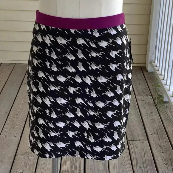 Eloquii Skirt Scuba Stretch Heavyweight Plus Sz 18W Black Geometric The Limited - Picture 1 of 8